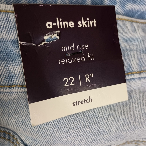 NWT AVA & VIV PLUS SIZE DENIM A LINE SKIRT SIZE 22 - Picture 4 of 7